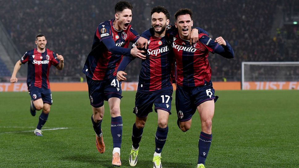 Дебютен гол стигна на Болоня за място в 1/8-финалите на Лига Европа