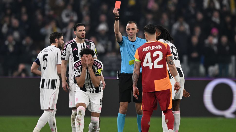 От УЕФА обясниха червения картон за защитник на Ювентус