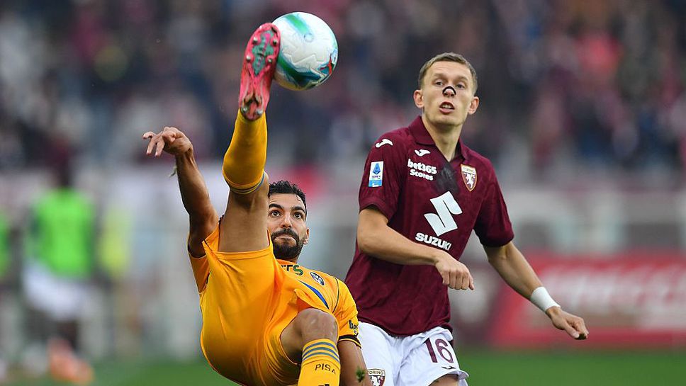 Торино и Пиза разделиха точките след вихрено първо полувреме с четири гола