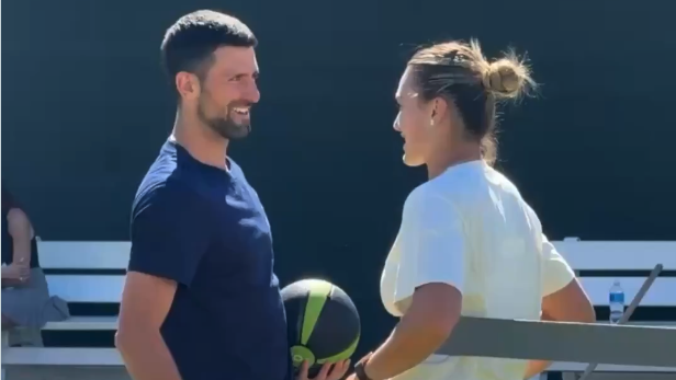 Джокович и Сабаленка се срещнаха в Индиън Уелс, последва нова забавна сцена