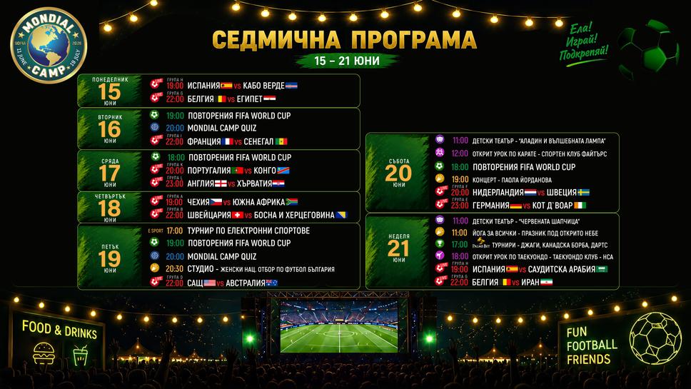 Mondial Camp 2026 продължава с още футбол, кино, куизове и забавления в сърцето на София