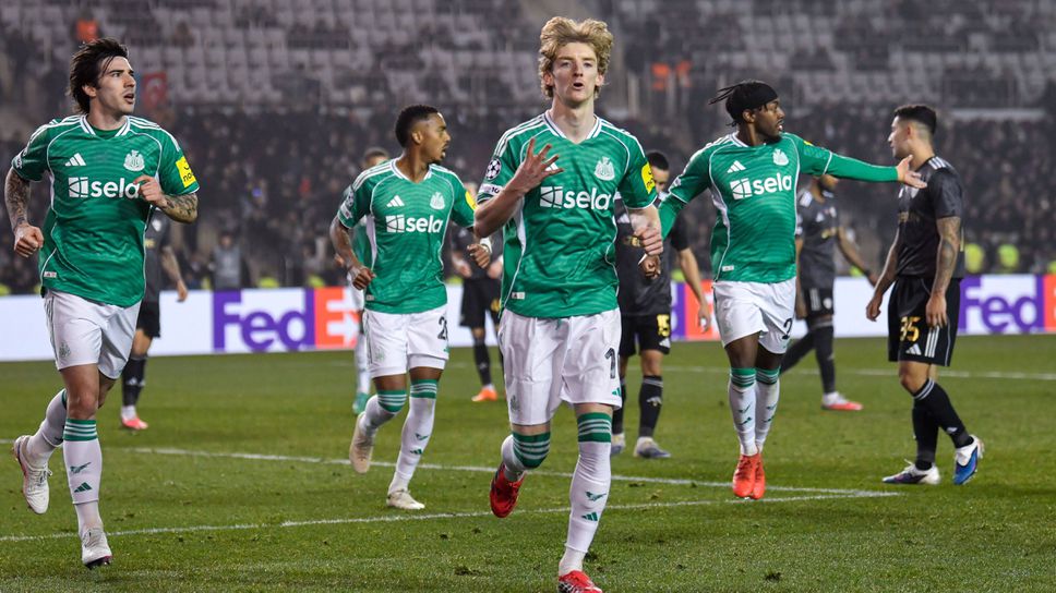 Нюкасъл докосва осминафиналите след разгром, Гордън с четири гола в Баку